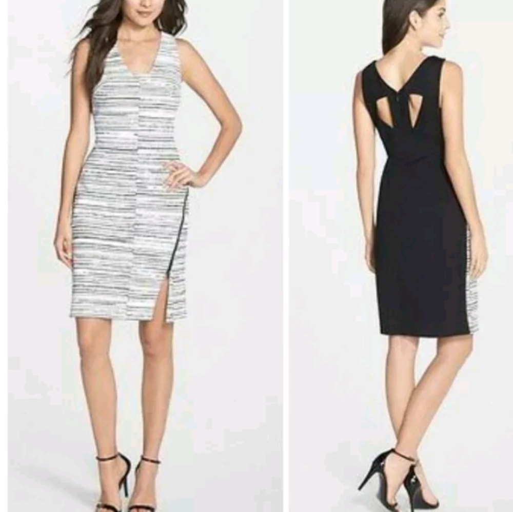 Julia Jordan Front White Black Stripe Front Side Zipper and Black Back Size 12